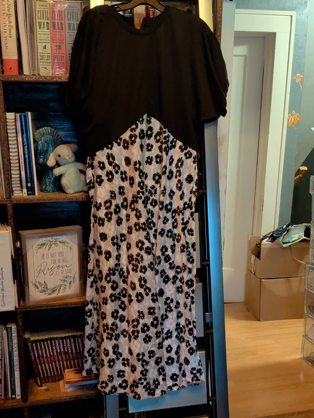 Ted Baker Black and White Floral Maxi Dress
